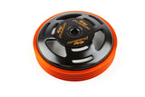 racing clutch bell with orange cooling fins 107mm