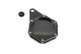 Tax Disc Holder round aluminium carbon