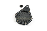 Tax Disc Holder round aluminium carbon