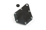 Tax Disc Holder round aluminium carbon