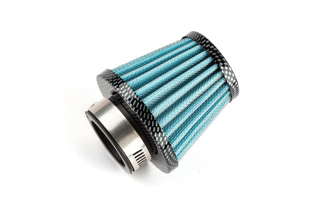 Luftfilter Power rak d.35mm kolfiber / blå