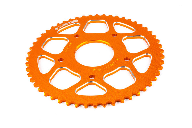 Kedjesats 14x53 - 420 Stage6 aluminium CNC orange Peugeot / Rieju