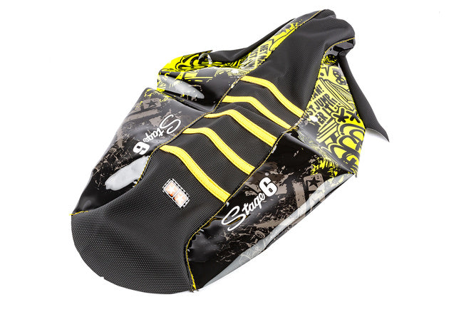 Sitsöverdrag Sherco SM-R 50 efter 2013 Stage6 Full Covering gul / svart