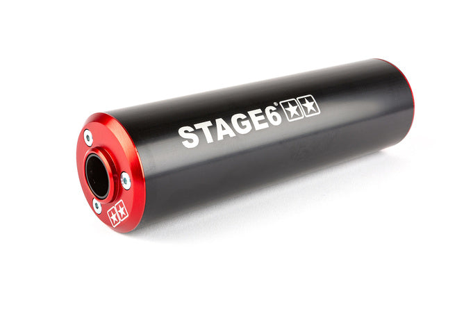 Stage6 Avgassystem 80 - 90cc CNC röd / svart HM-Moto / Vent / Beta RR