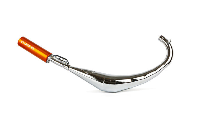 Avgassystem Stage6 Streetrace krom CNC orange Derbi / Minarelli AM6