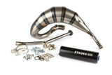 Exhaust Stage6 Streetrace 70cc high mount CNC blue / black Derbi Senda