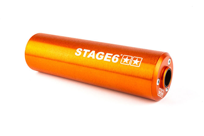 Avgassystem Stage6 Streetrace hög montering CNC orange Yamaha DT50