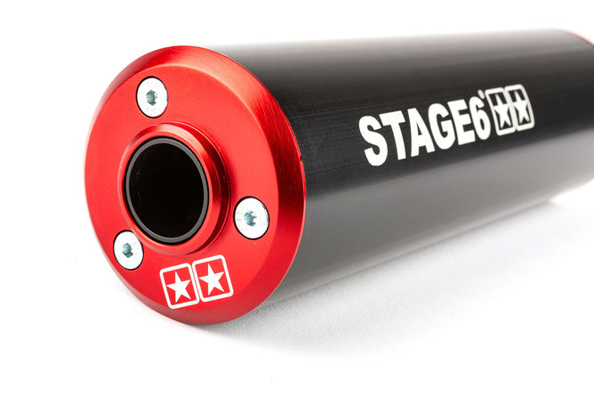 Avgassystem Stage6 Streetrace högmonterad CNC röd/svart Sherco SE/SM