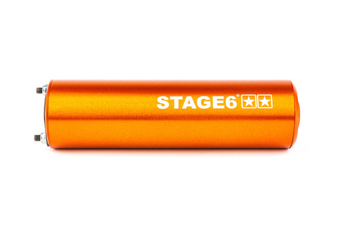 Avgassystem Stage6 Streetrace 70cc hög montering CNC orange Derbi Senda