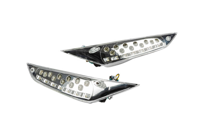 LED Blinkers Fram Piaggio Zip efter 2000 Krom