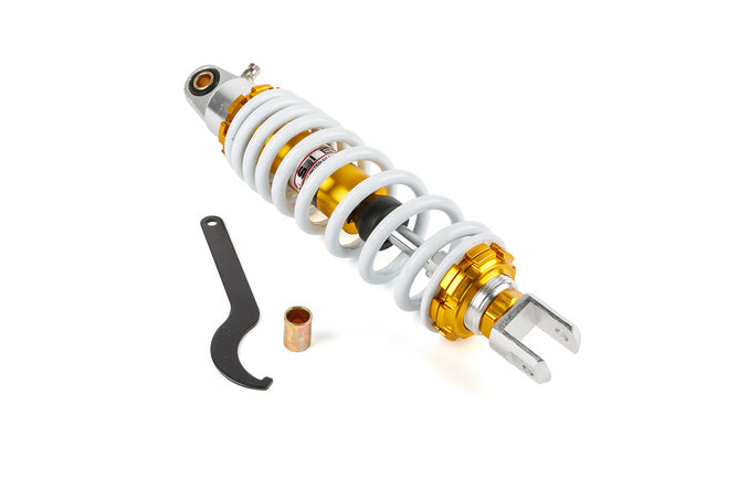 STÖTDÄMPARE 300MM JUSTERBAR GULD/VIT UNIVERSAL - Mopedproffsen