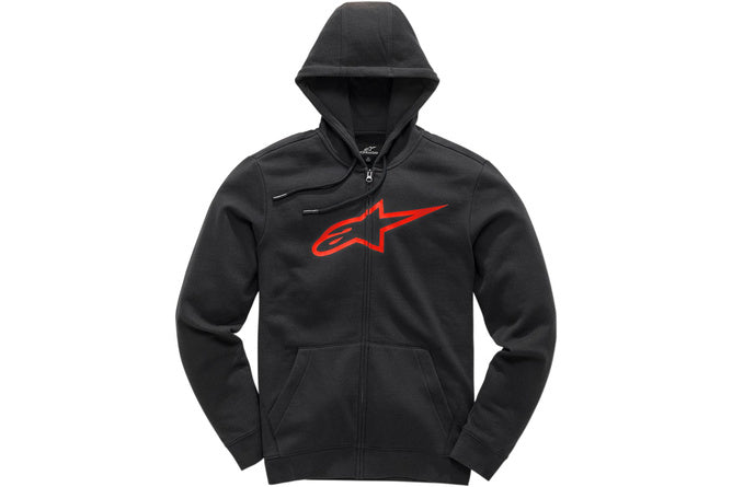 HOODIE ALPINESTARS AGE2 ZIP SVART/RÖD